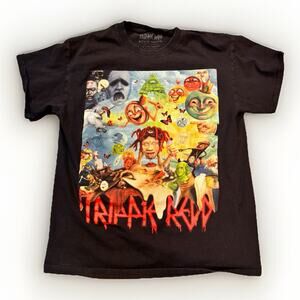 TRIPPIE REDD Face Melt MEDIUM Concert Tour Black Shirt With Hole Flaw